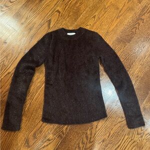 Burgundy Metallic Long Sleeve Sweater
